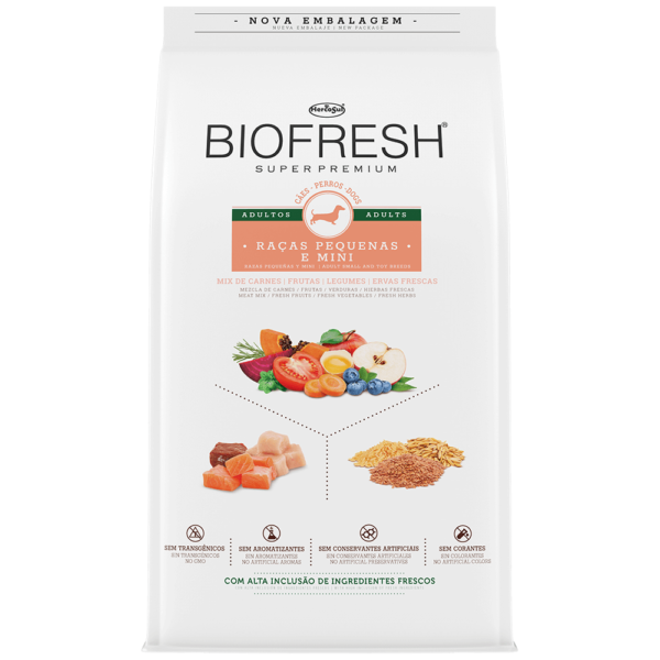 Ração Biofresh Cão Adulto Raças Pequenas e Minis Mix de Carnes, Frutas, Legumes e Ervas Frescas 10,1kg