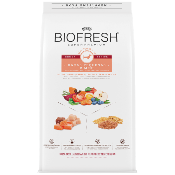 Ração Biofresh Cão Sênior  Raças Pequenas e Minis Mix de Carne, Frutas, Legumes e Ervas Frescas 10,1kg