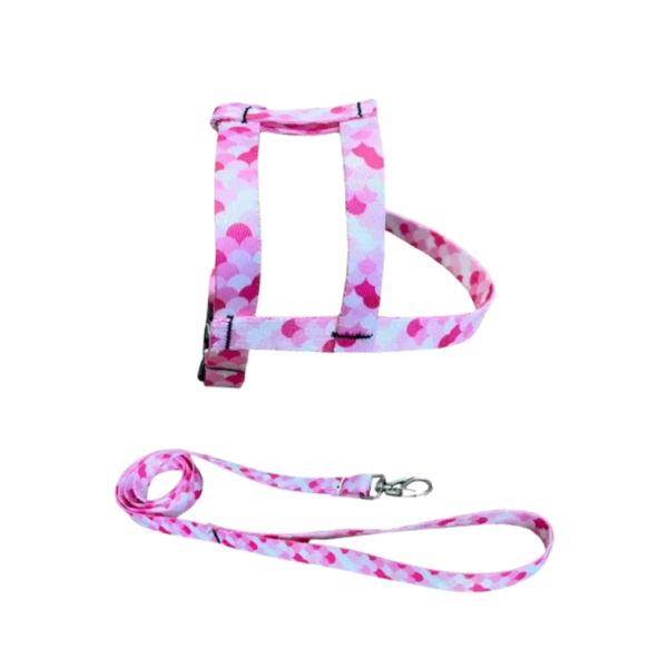 Peitoral e Guia Estampado para Gatos - Tamanho Único - Mei Jing
