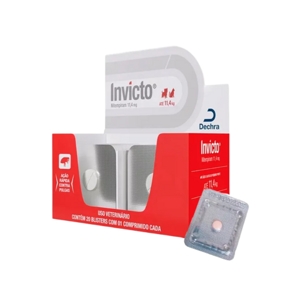 Antipulgas Invicto 11,4mg Cães e Gatos de 1 a 11,4kg - Dechra