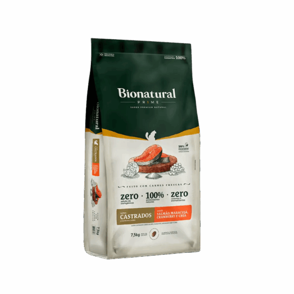 Ração Bionatural Gato Castrado Salmão 7,5kg