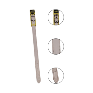 Coleira Couro Natural Costurada N10 - Tribus Pet