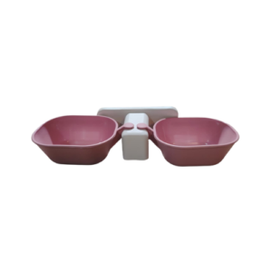 Comedouro e Bebedouro Parede Rosa Bebê 600ml - 2D Pet