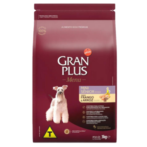 Ração GranPlus Cão Senior Raças Pequenas Menu Frango e Arroz 3kg