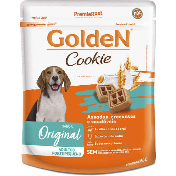 Biscoito Golden Cookie Cão Adulto Raças Pequenas Original 350g