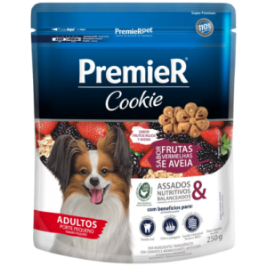 Biscoito Premier Cookie Cão Adulto Raças Pequenas Frutas Vermelhas e Aveia 250g
