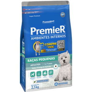 Ração Premier Cão Adulto Raças Pequenas Ambientes Internos Frango e Salmão 2,5kg