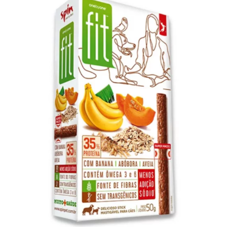 Petisco Spin Pet Onebyone Fit Banana, Abóbora e Aveia 50g