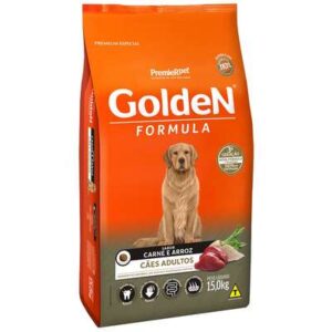 Ração Golden Cão Adulto Raças Médias e Grandes Fórmula Carne e Arroz 15kg