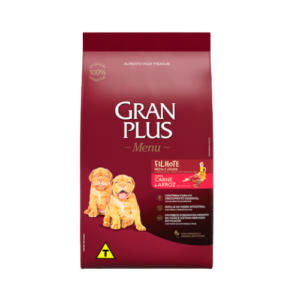 Ração GranPlus Cão Filhote Raças Médias e Grandes Menu Carne e Arroz 20kg