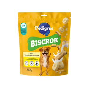 Biscoito Pedigree Cão Adulto Raças Pequenas Banana, Leite e Aveia Biscrok 500g