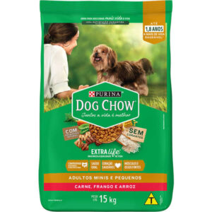 Ração Dog Chow Cão Adulto Raças Pequenas Carne, Frango e Arroz 15kg