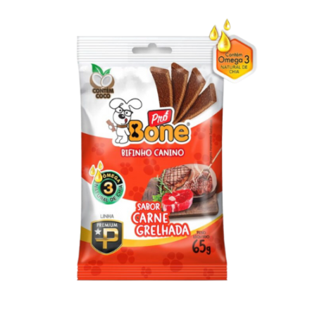 Bifinho Cão Carne Grelhada 65g - Pró Bone