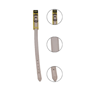 Coleira Couro Natural Costurada N09 - Tribus Pet
