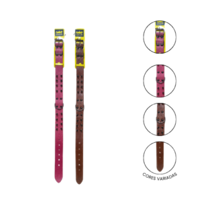 Coleira Couro Premium com Spike N10
