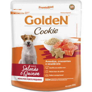 Biscoito Golden Cookie Cão Adulto Raças Pequenas Salmão e Quinoa 350g