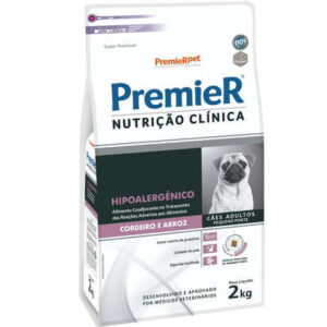 Ração Premier Cão Adulto Raças Pequenas Nutrição Clínica Hipoalergênico Cordeiro e Arroz 2kg