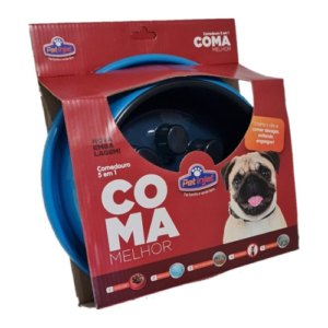 Comedouro Coma Melhor 5X1 Médio Azul - Pet Injet