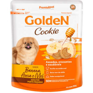 Biscoito Golden Cookie Cão Adulto Raças Pequenas Banana, Aveia e Mel 350g