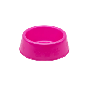 Comedouro Plástico Patinhas Pequeno Rosa N3 1100ml