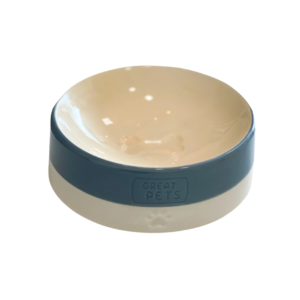 Comedouro Cerâmica Curvo Azul G 500ml - Great Pets