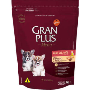 Ração GranPlus Cão Filhote Raças Pequenas Menu Frango e Arroz 3kg