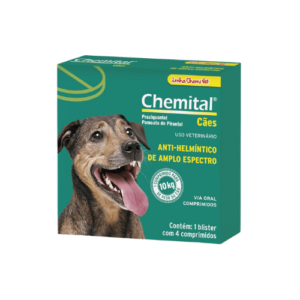 Vermífugo Chemital Cão 4 Comprimidos - Chemitec