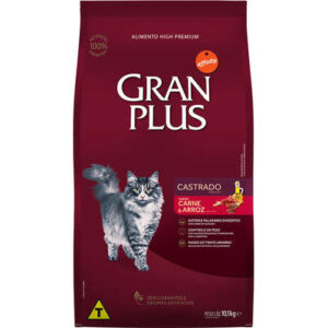 Ração GranPlus Gato Castrado Menu Carne e Arroz 10,1kg