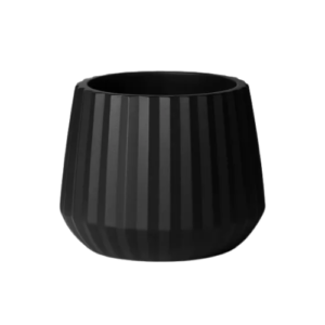 Vaso Cachepot Wave 19cm Preto- Mor