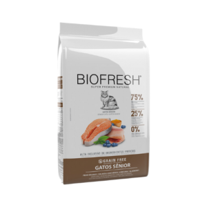 Ração Biofresh Gato Sênior Peixe Branco, Salmão, Cúrcuma, Chá Verde e Blueberry 7,5kg