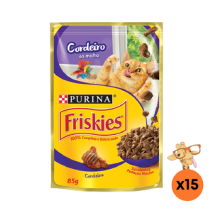 Caixa Ração Úmida Friskies Gato Cordeiro ao Molho 85g -15un