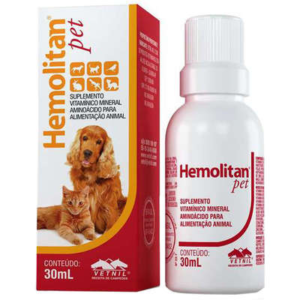 Suplemento Vitamínico Hemolitan Pet Gotas 30ml - Vetnil