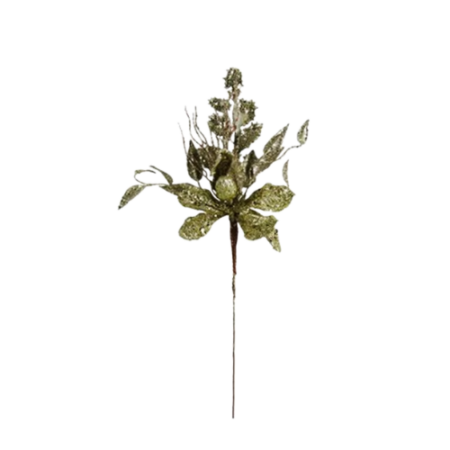 Flor Artificial Magnólia Pick Prata