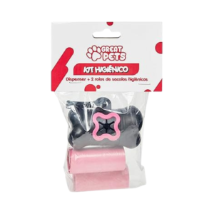 Kit Higiênico Ossinho Rosa - Great Pets