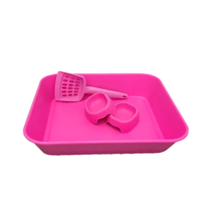 Kit Bandeja Higiênica Rosa - Happy Cat
