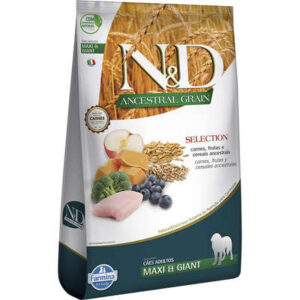 Ração N&D Cão Adulto Ancestral Grain Selection Maxi e Giant Carne, Frutas e Cereais Ancestrais 15kg
