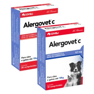 Antialérgico Alergovet C Cão e Gato 0,7mg 10 Comprimidos - Coveli