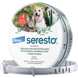 Coleira Antipulgas e Carrapatos Seresto Cães e Gatos Até 8kg  - Elanco