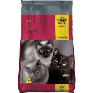 Ração Three Cats Gato Castrado Original Carne 10,1kg