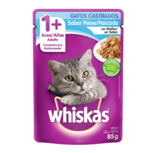 Ração Úmida Whiskas Gato Castrado Peixe 85g