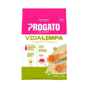 Areia Sanitária Progato Biodegradável Vida Limpa Grãos Médios 4kg