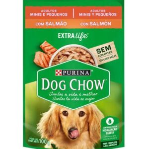 Ração Úmida Dog Chow Cão Adulto Raças Minis e Pequenas Salmão 100g