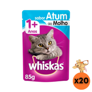 Caixa Ração Úmida Whiskas Gato Adulto Atum 85g - 20un