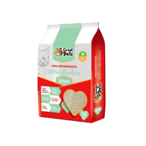 Areia Sanitária Great Pets Biodegradável Grãos Grossos 3,8kg