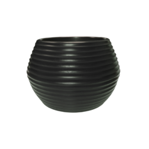 Vaso Esfera Ondulada N°1 Preto S/Prato - Vasos Brasil