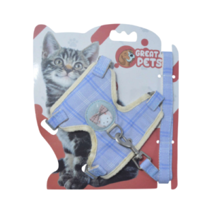 Peitoral Gato Jeans Azul G - Great Pets