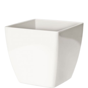 Vaso Cachepô Elegance Quadrado Branco 01 - Nutriplan