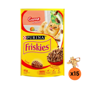 Caixa Ração Úmida Friskies Gato Carne ao Molho 85g- 15un