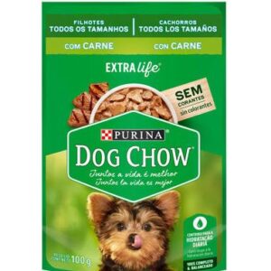 Ração Úmida Dog Chow Cão Filhote Todos os Tamanhos Carne 100g