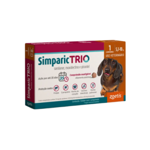 Antipulgas e Carrapatos Simparic Trio Cães 5,1kg à 10kg 1 Comprimido - Zoetis